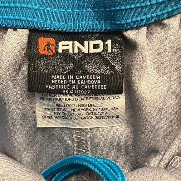 AND1 brand size L elastic/drawstring waist basketball shorts- NWT - Picture 5 of 6